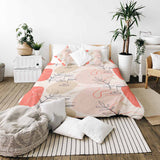 Therapiedecken Bettwäschen Set Beige mit abstraktem Gesicht