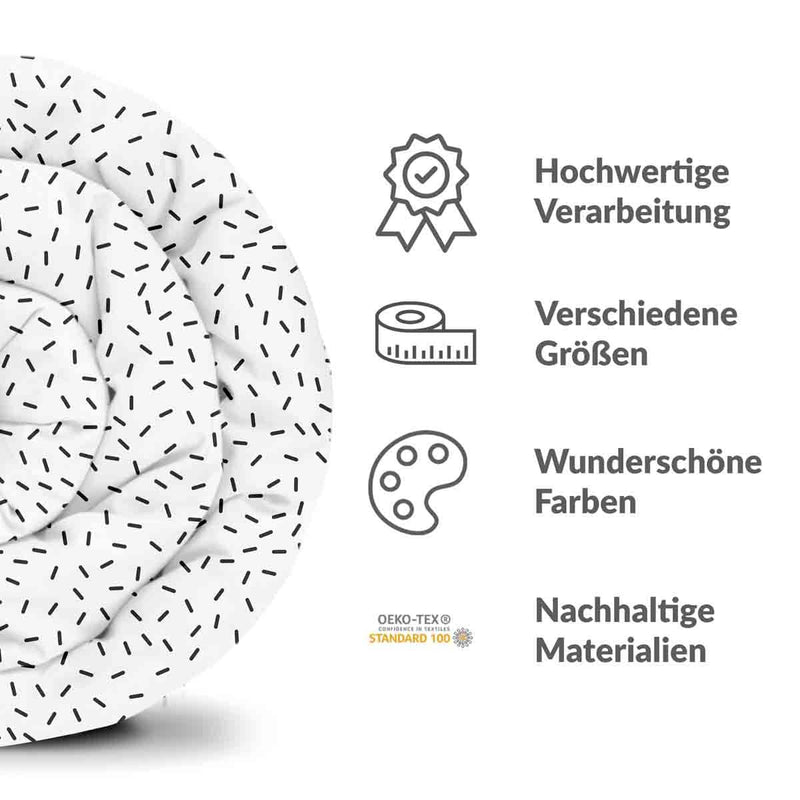 Therapiedecken Bettwäschen Set mit schwarzen Strichen