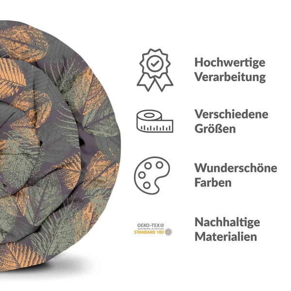 Therapiedecken Baumwollbezug herbstliches Blattmotiv