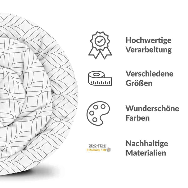 Therapiedecken Bettwäschen Set Weiß mit 3D Formen