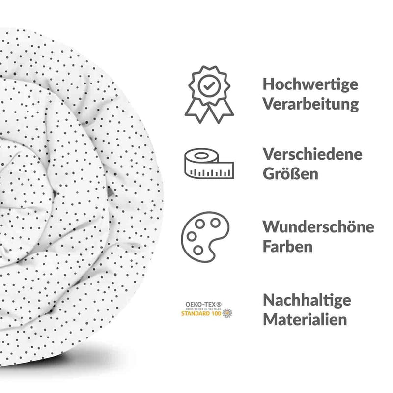 Therapiedecken Baumwollbezug Schwarz gepunktet