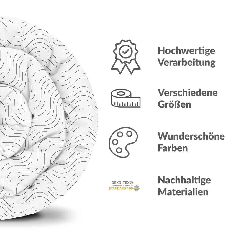 Therapiedecken Bettwäschen Set Schwarze Funkwellen