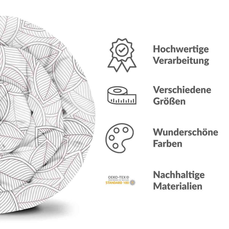 Therapiedecken Baumwollbezug mit grauen Palmblättern