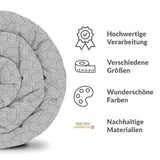 Therapiedecken Baumwollbezug Grau geometrische Herzen