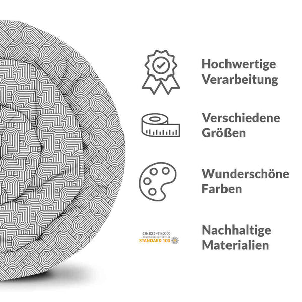 Therapiedecken Baumwollbezug Grau geometrische Herzen