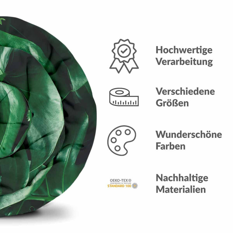 Therapiedecken Bettwäschen Set mit Monstera Pflanze