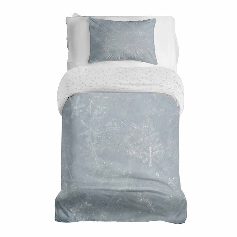 Therapiedecken Bettwäschen Set Grau mit Schneeflocken