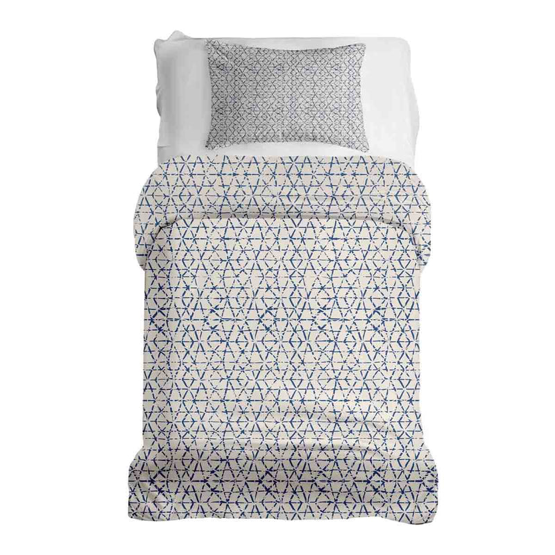 Therapiedecken Bettwäschen Set Weiß mit zarten blauen Formen