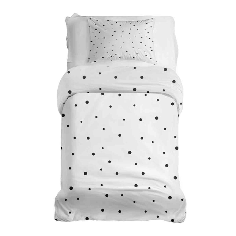 Therapiedecken Bettwäschen Set Weiß mit schwarzen Punkten