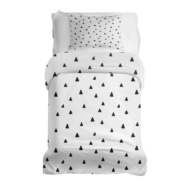 Therapiedecken Bettwäschen Set Weiß mit schwarzen Dreiecken