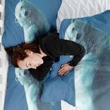 Therapiedecken Bettwäschen Set Blau mit Eisbär