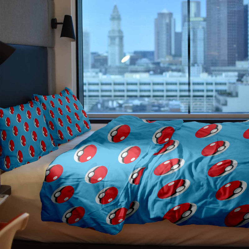 Therapiedecken Bettwäschen Set Hellblau mit Pokemon