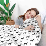 Therapiedecken Bettwäschen Set Weiß mit Rentieren