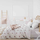 Therapiedecken Bettwäschen Set Weiß mit rosa Sternen