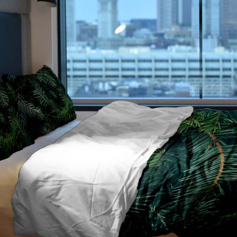 Therapiedecnen Bettwäschen Set mit grünen Tannenzweigen