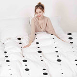 Therapiedecken Bettwäschen Set Weiß mit schwarzen Punkten